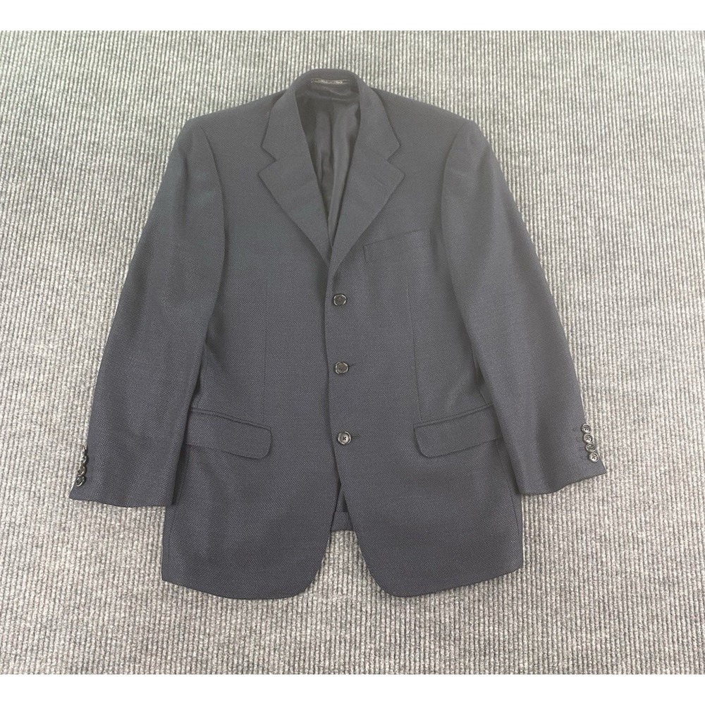 Ermenegildo Zegna Sport Coat 38 R Blue Wool Tweed Birdseye Traveler Italy *